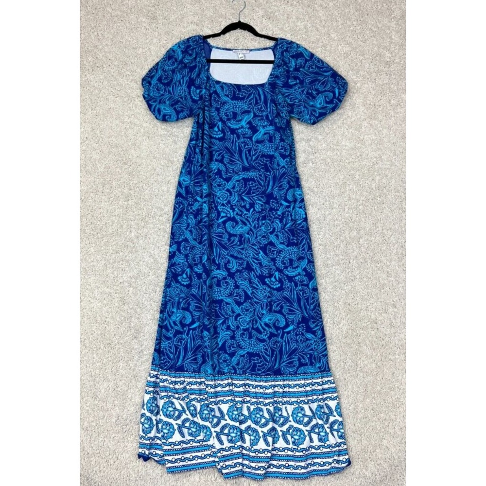 Issac Mizrahi Live Maxi Dress Womens Small Tropical Island Resortwear Beach